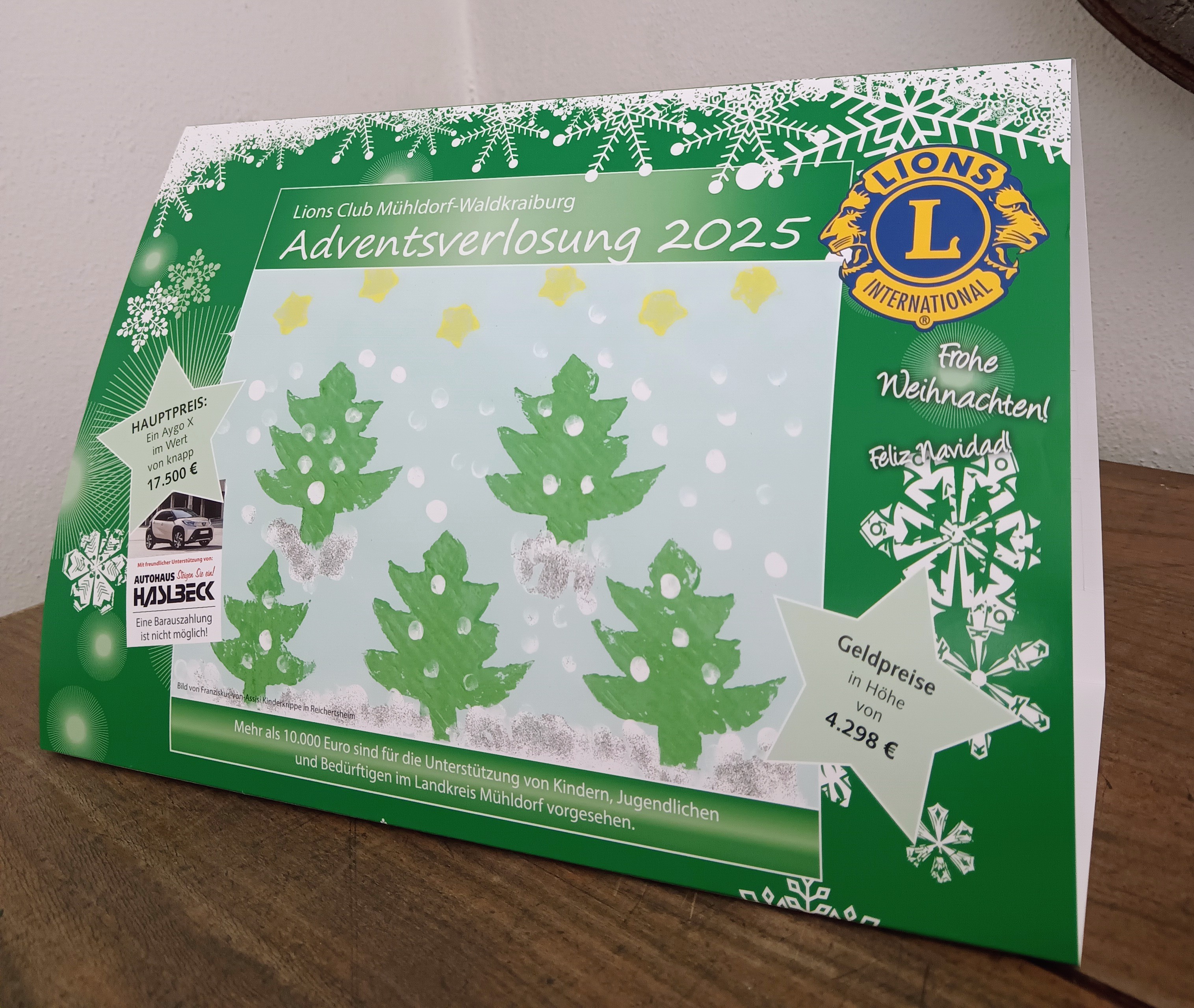 Das Bild für den Lions Adventskalender 2025 wurde von der Franziskus-von-Assisi-Kinderkrippe in Reichertsheim gemalt.